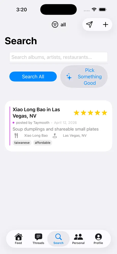 Amongst Friends search screen